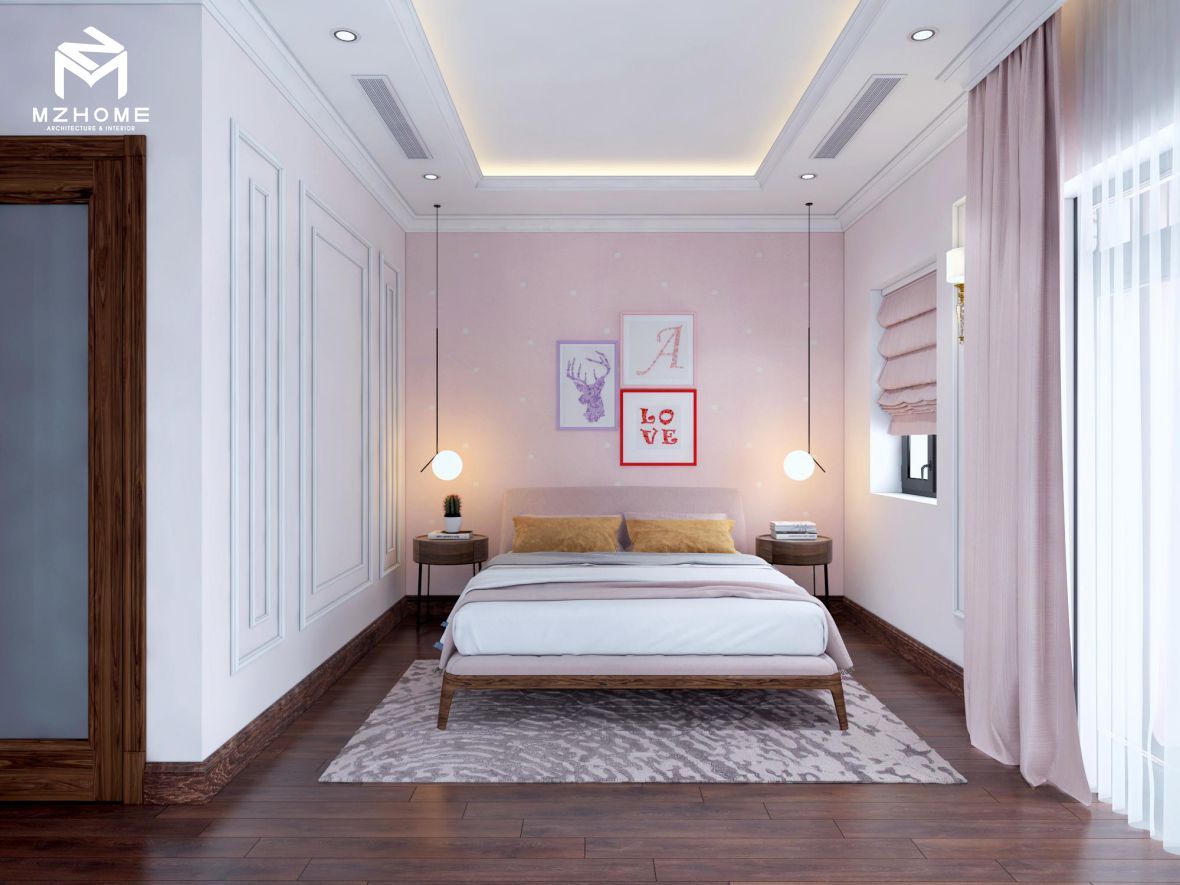 Ý tưởng thiết kế cho căn phòng ngủ màu hồng